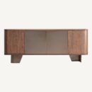 Buffet bois d'orme plaqué et métal bronze