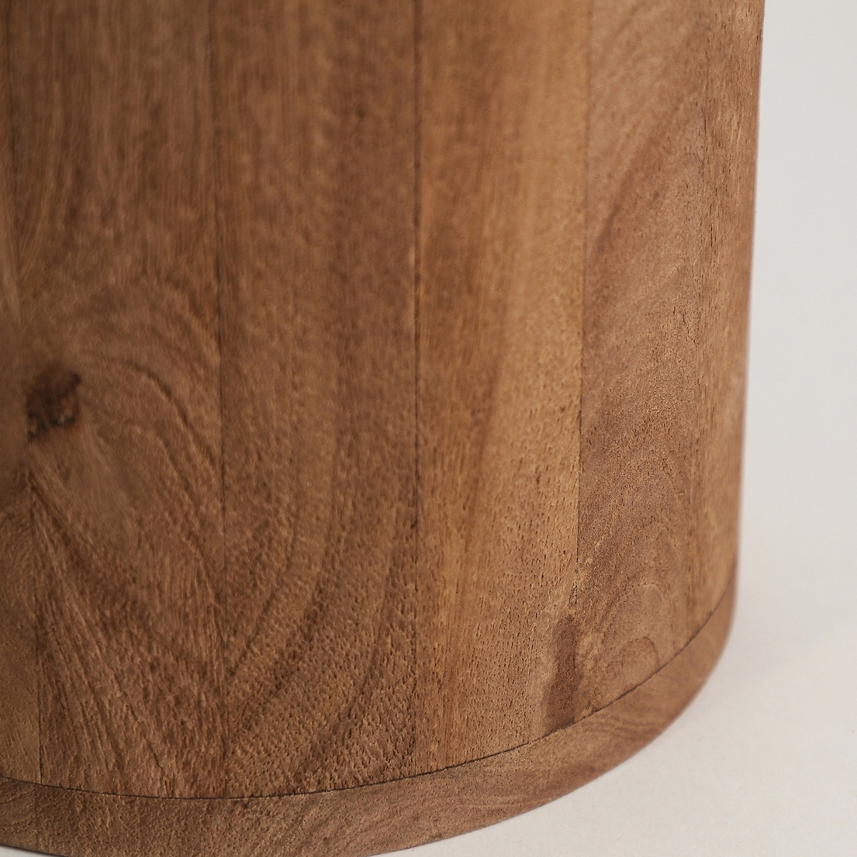 Table d'appoint marbre beige et bois 45 cm – Image 5