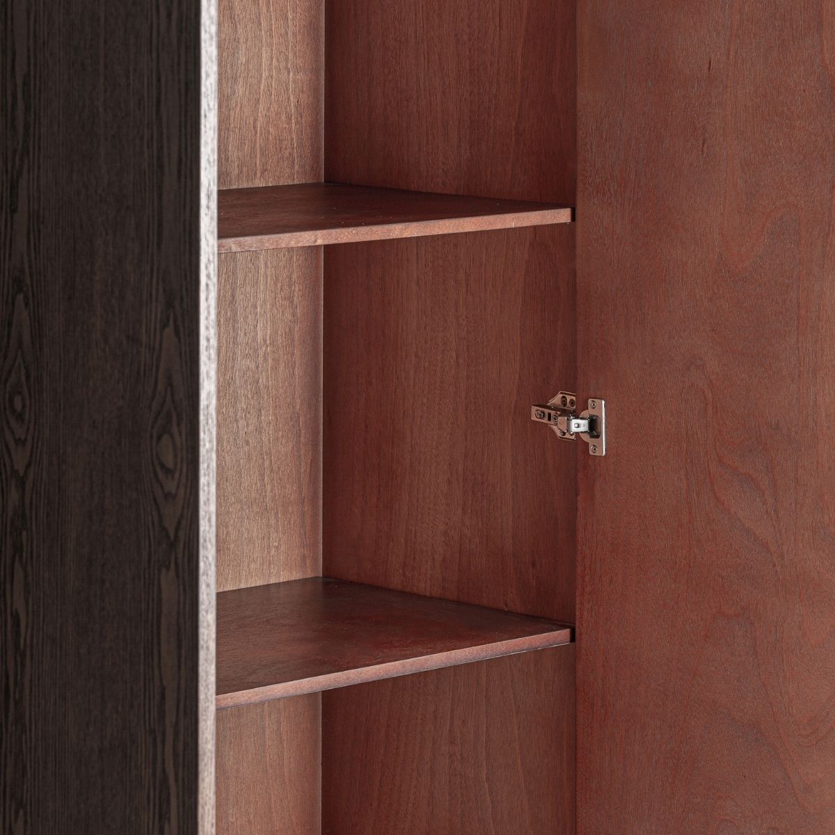 Armoire bois d'orme marron et métal bronze 160 cm – Image 3