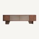 Meuble tv bois d'ormes et bronze