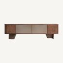 Meuble tv bois d'ormes et bronze