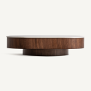 table basse carrée haut de gamme bois et marbre