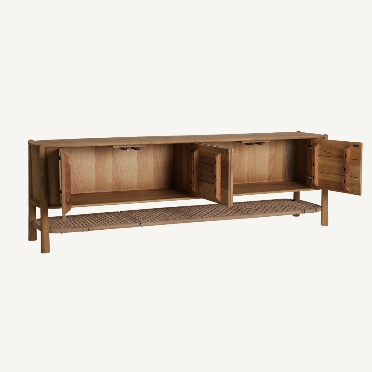 meuble tv en bois 190 cm 4 portes
