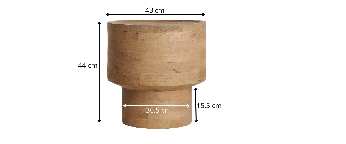 dimensions table d'appoint en manguier