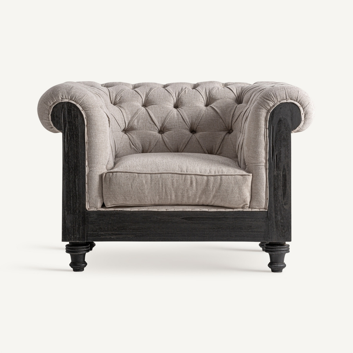 fauteuil beige et noir
