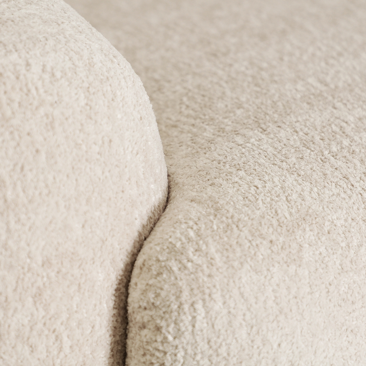 Canapé rembourré beige 240 cm – Image 3