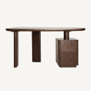 bureau avec caisson en bois foncé