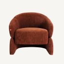 Fauteuil moderne kodu home velours texturé terracotta