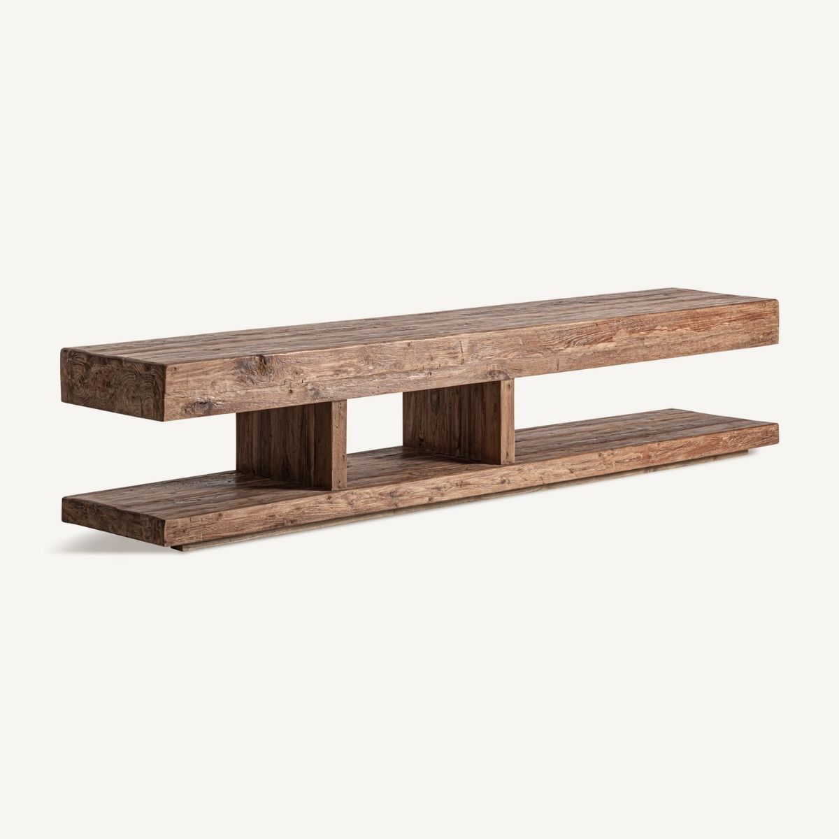 Meuble tv bois de teck recyclé 250 cm