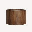 table basse ronde tendance en bois massif et marbre