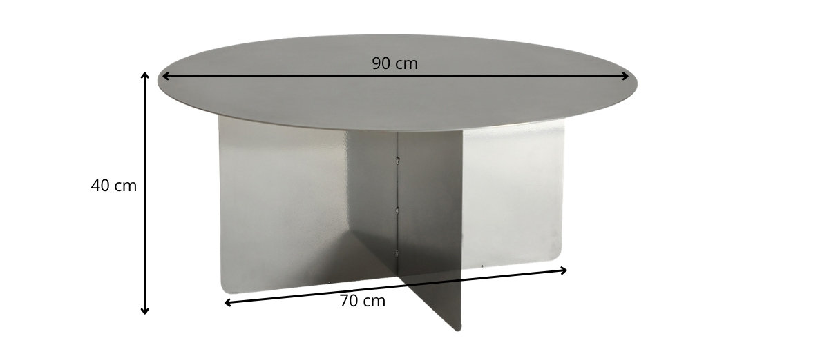 dimensions table basse ronde en métal