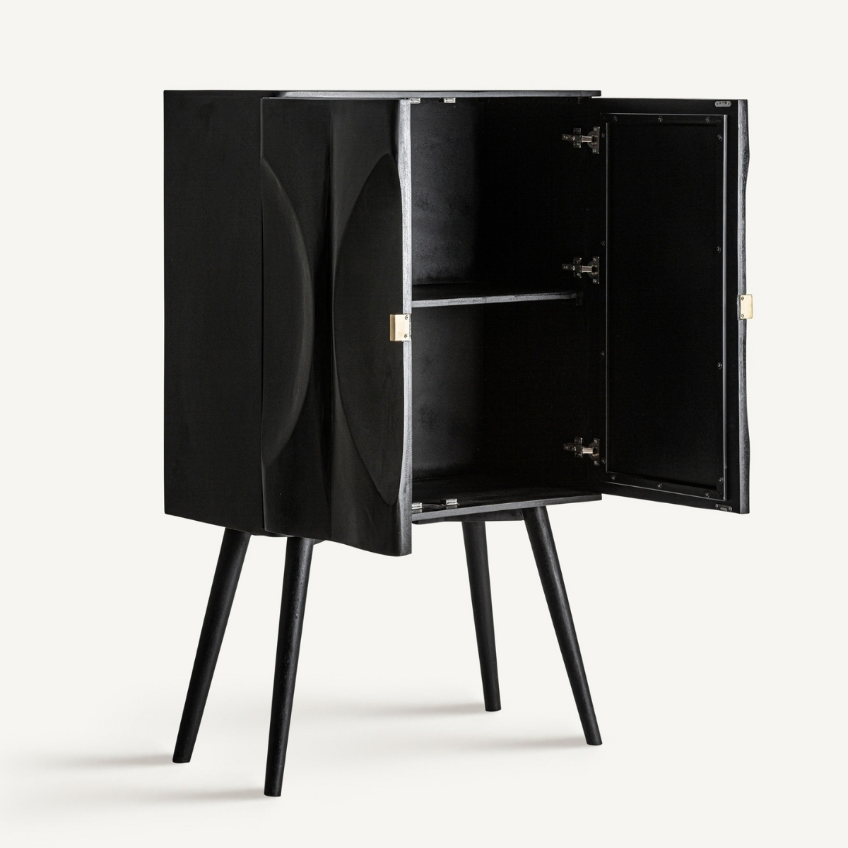 Armoire haute 2 portes façades en bois sculpté