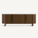 Buffet contemporain pour maison haut de gamme laqué brillant et marbre