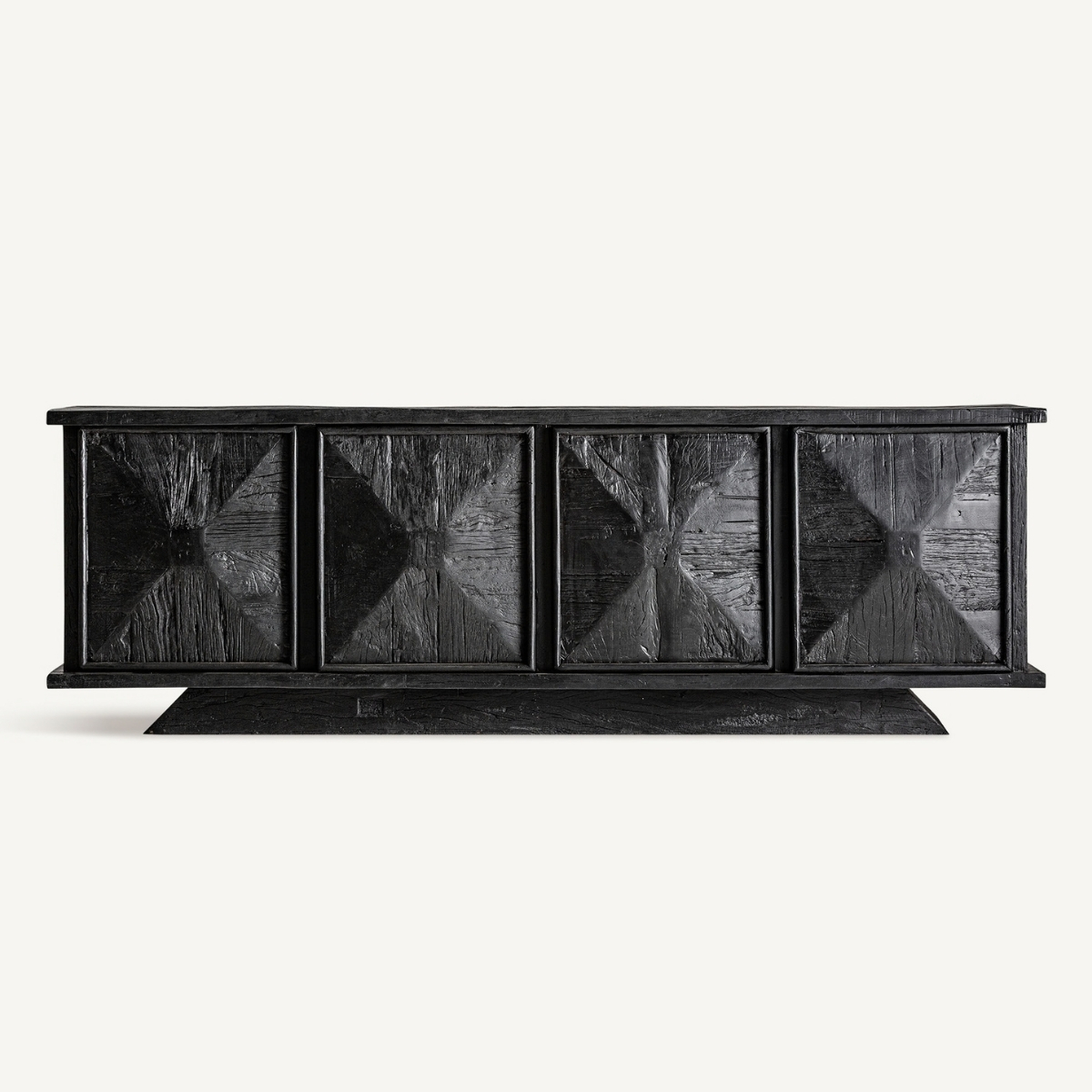 Buffet en bois recyclé noir pour intérieur haut de gamme
