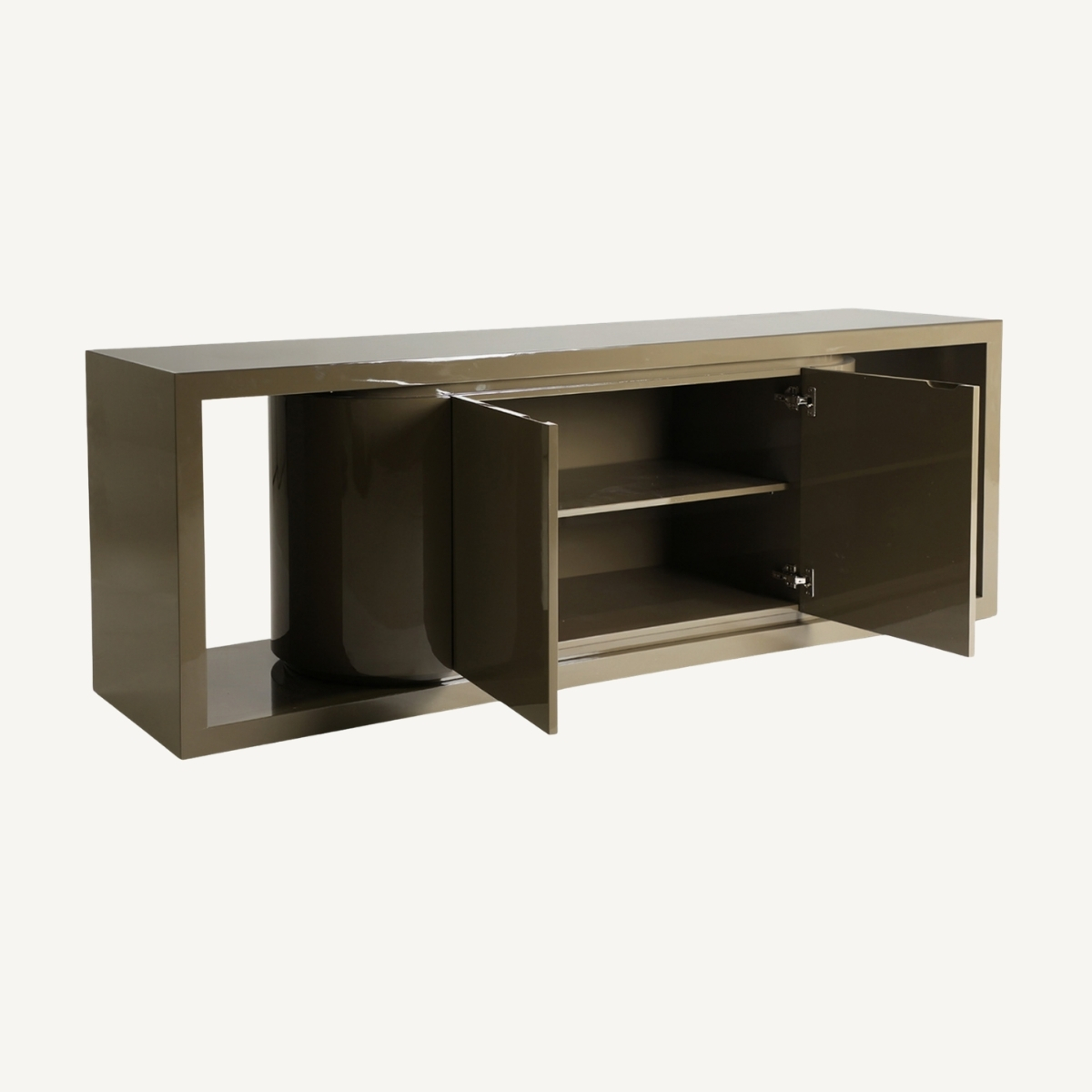 Buffet 200 cm en mdf vert laqué