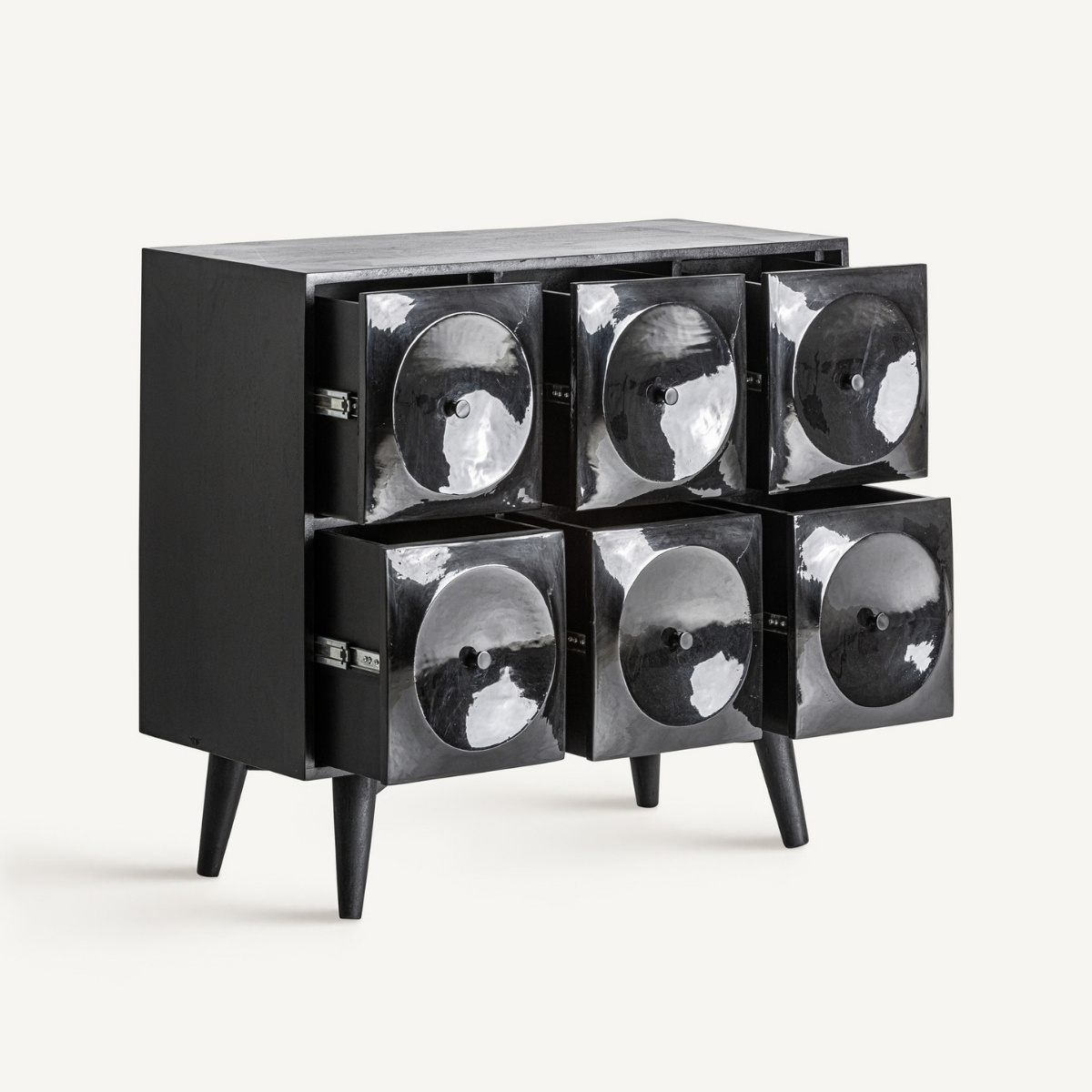 Commode façades graphiques noires