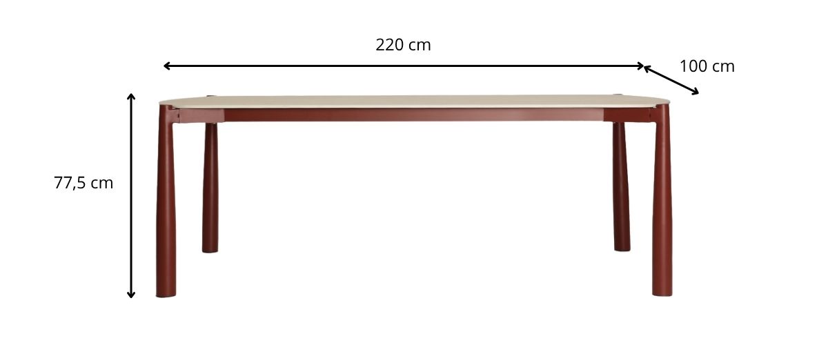 Dimensions table de repas