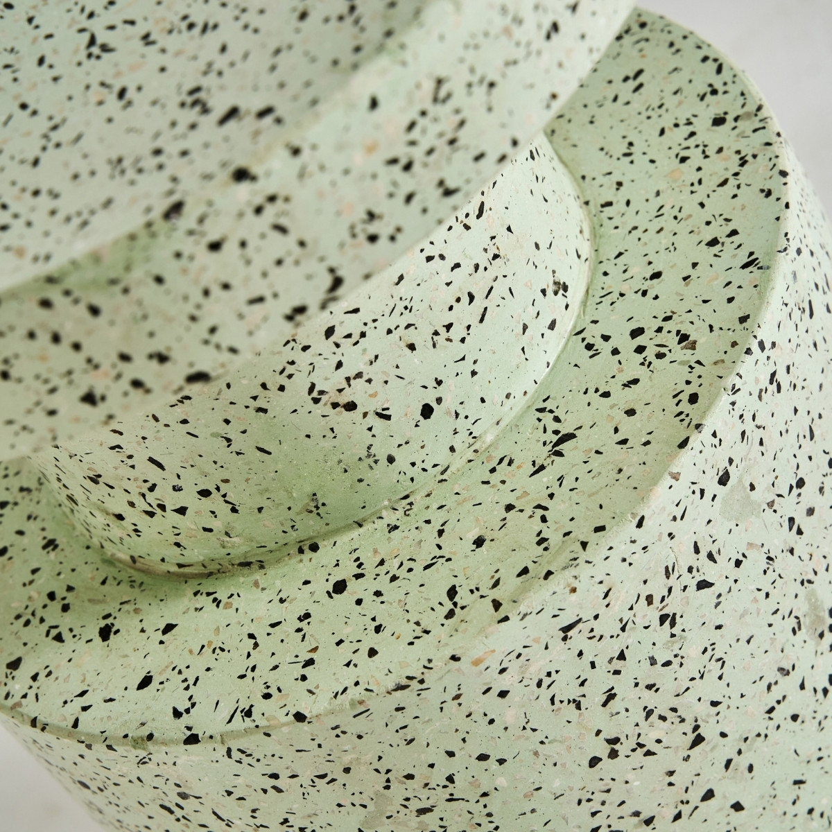 Table d'appoint ronde en terrazzo vert 35 cm – Image 3