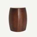 Table d'appoint en bois foncé et travertin