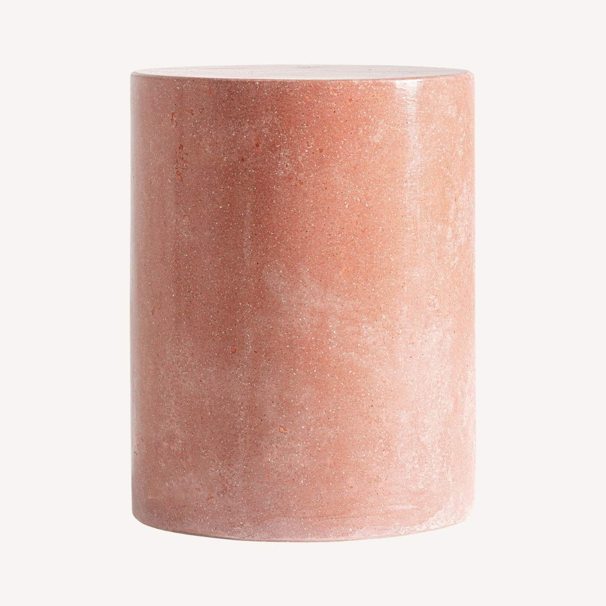 Table d'appoint ronde en terrazzo couleur terre cuite