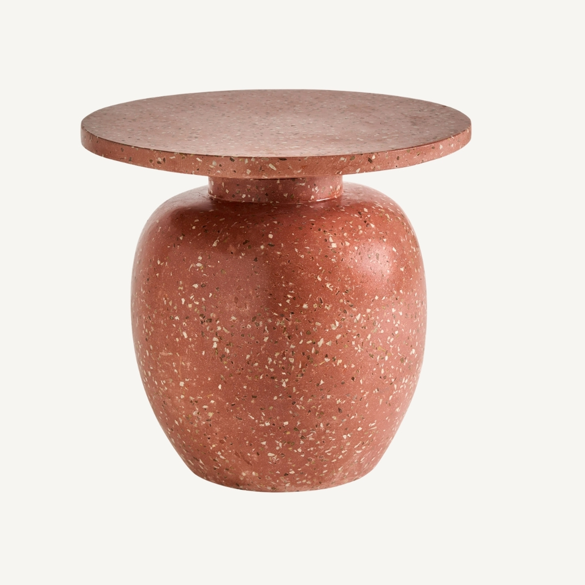 Table d'appoint ronde 50 cm couleur corail