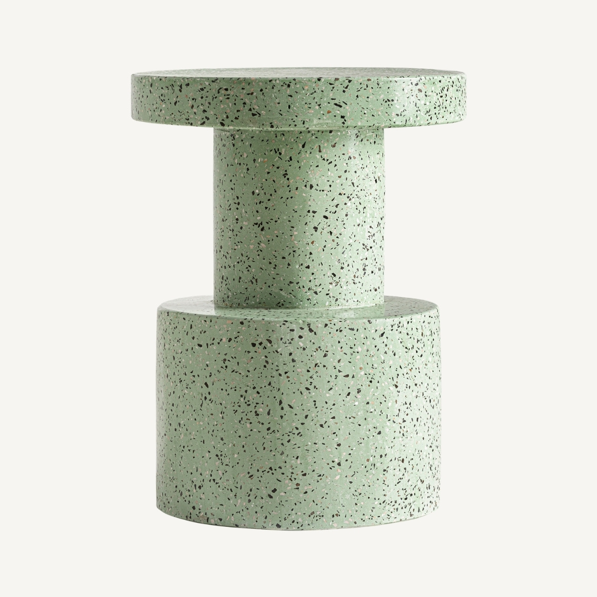table d'appoint en terrazzo vert moucheté