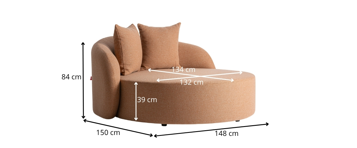 dimensions canapé rond