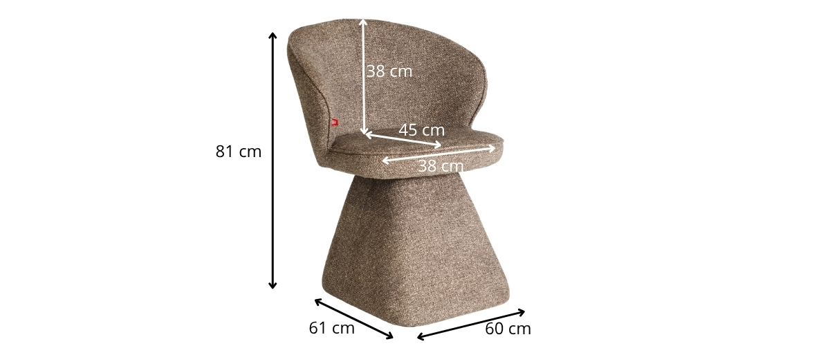 dimensions fauteuil marron pivotant