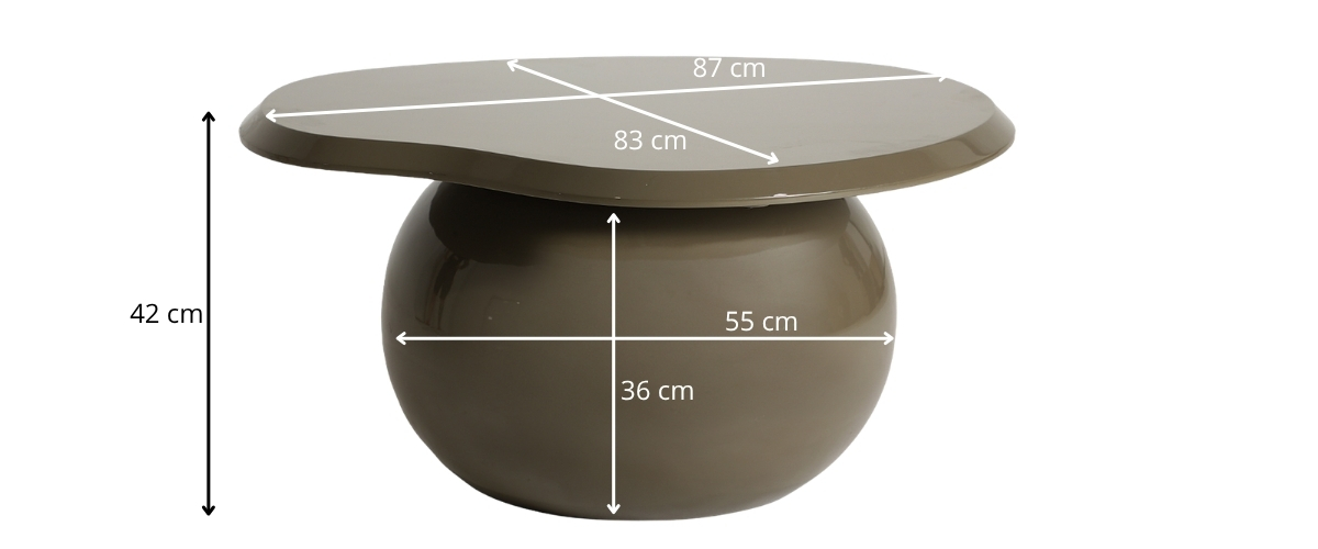 dimensions table basse vert laquée