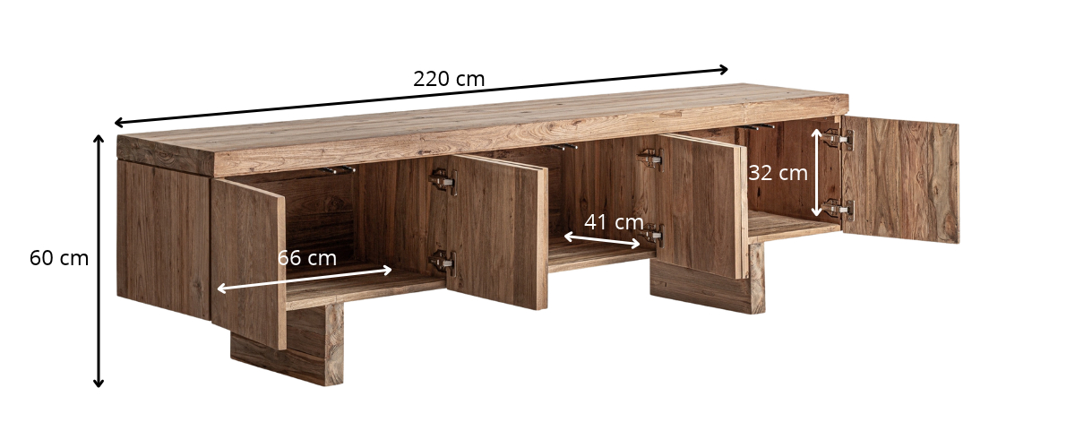 dimensions meuble télé rustique
