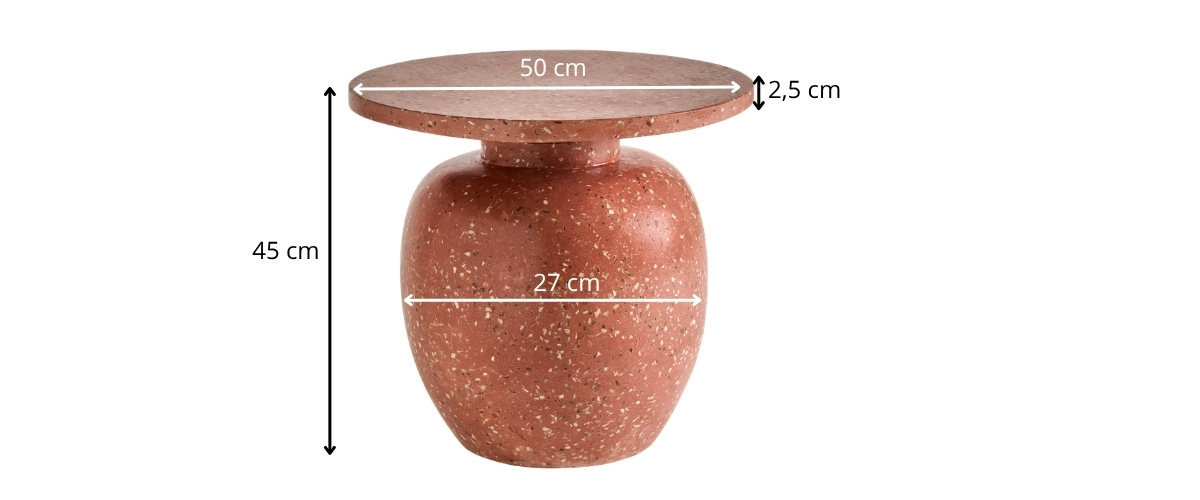 dimensions table d'appoint terrazzo