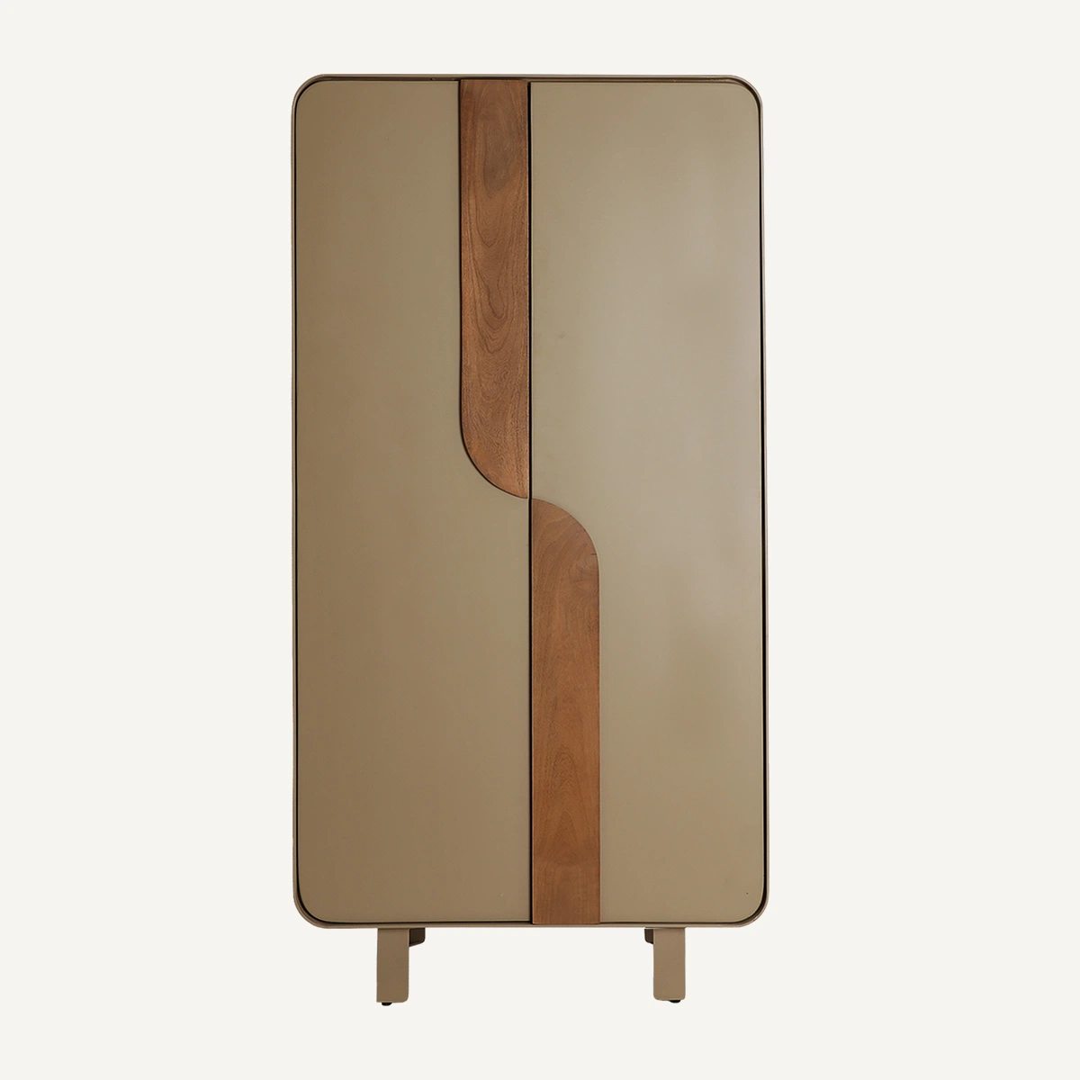 Armoire en MDF taupe et marron clair 90 cm — vue principale