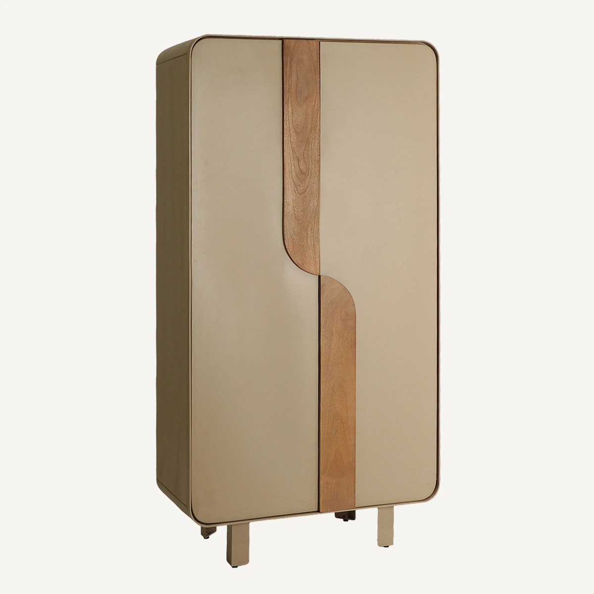 Armoire en MDF taupe et marron clair 90 cm — vue complémentaire 2