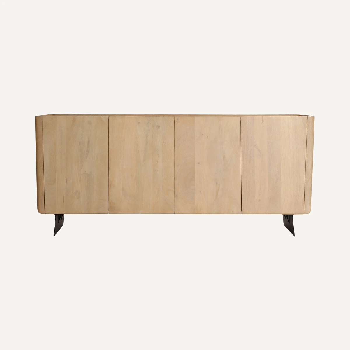 Buffet en bois de manguier marron clair et noir 175 cm — vue principale
