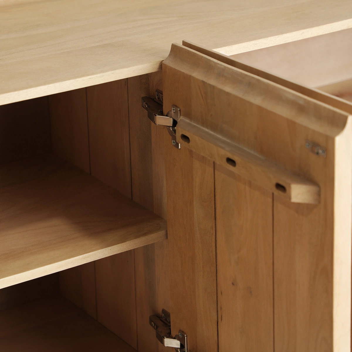 Buffet en bois de manguier marron clair et noir 175 cm — vue complémentaire 5