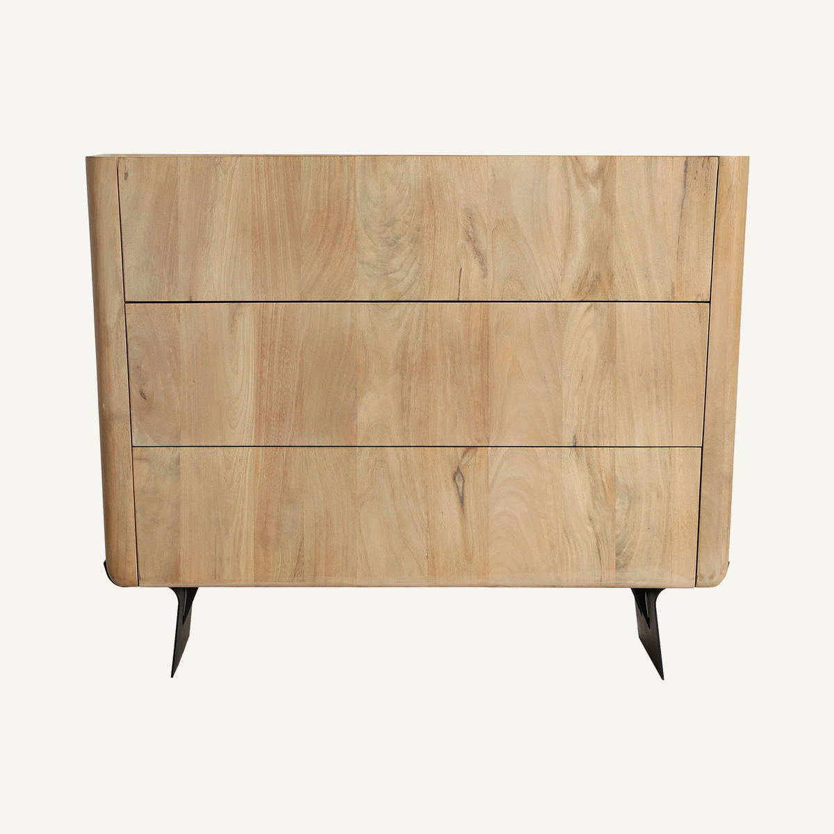 Commode en bois de manguier marron clair et noir 100 cm — vue principale