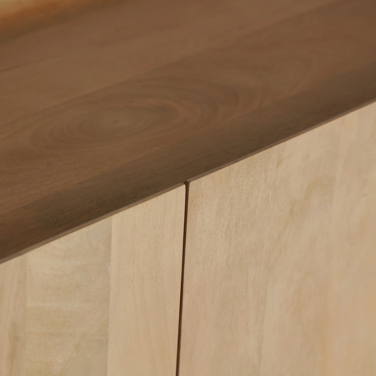 Meuble TV en bois de manguier marron clair et noir 180 cm — vue complémentaire 6