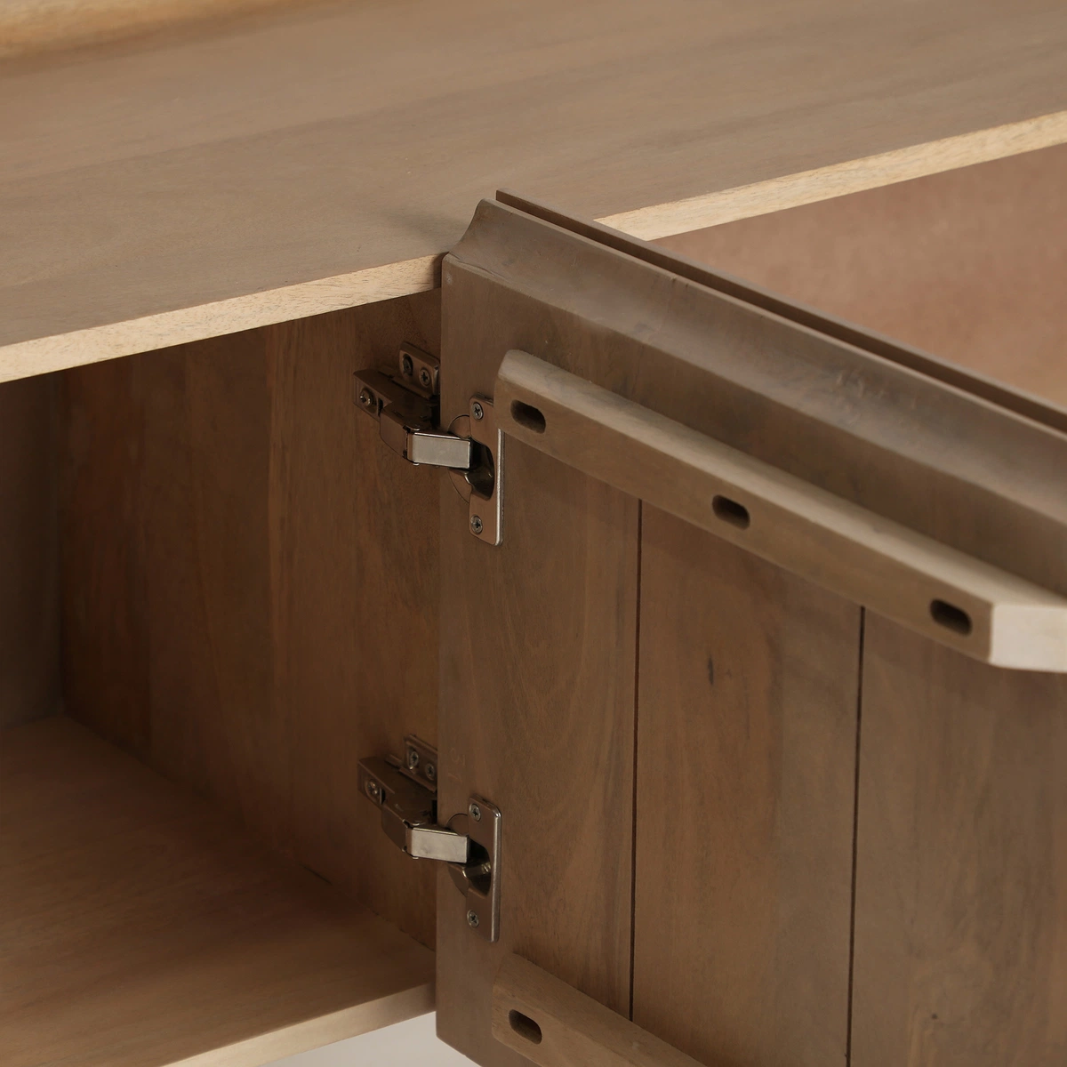 Meuble TV en bois de manguier marron clair et noir 180 cm — vue complémentaire 7