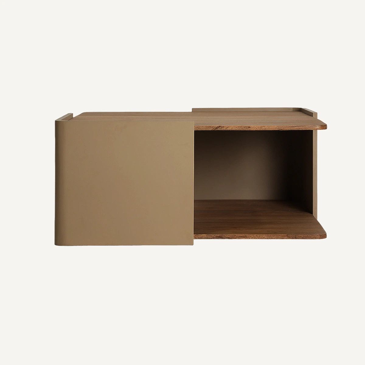Table basse en MDF taupe et marron clair 90 cm — vue principale