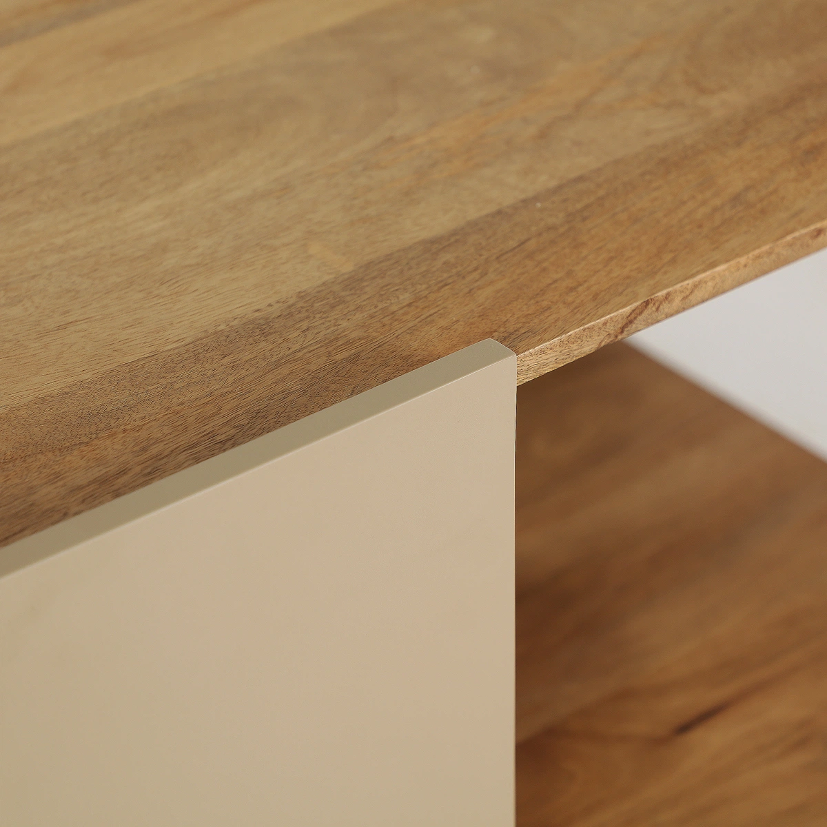 Table basse en MDF taupe et marron clair 90 cm — vue complémentaire 5