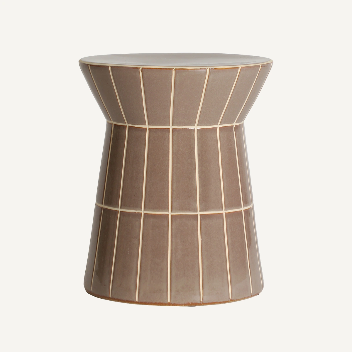 Table d’appoint en céramique marron 38 cm — vue principale