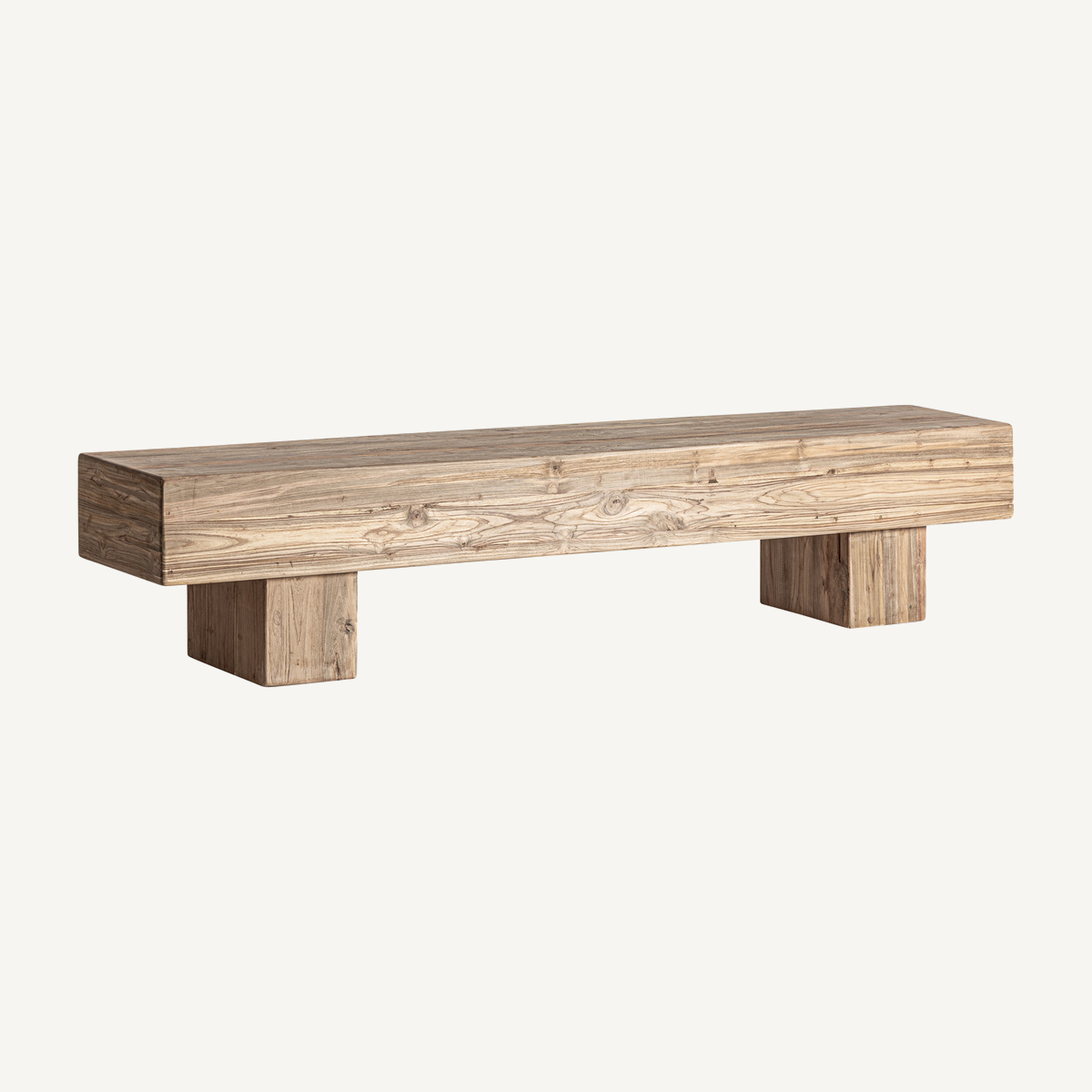 Banc en bois de teck recyclé marron 218 cm — vue complémentaire 2