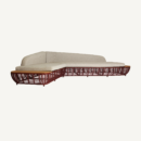 Canapé en tissu polyester beige et rouge 248 cm — vue principale