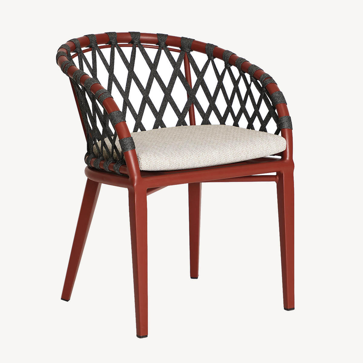 Chaise en tissu polyester beige et rouge 60 cm — vue principale