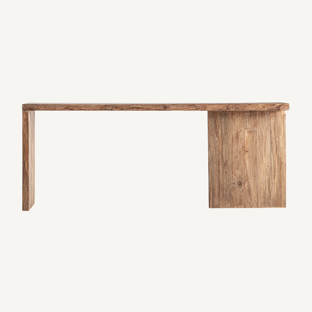 Console en bois de teck recyclé marron 200 cm — vue principale
