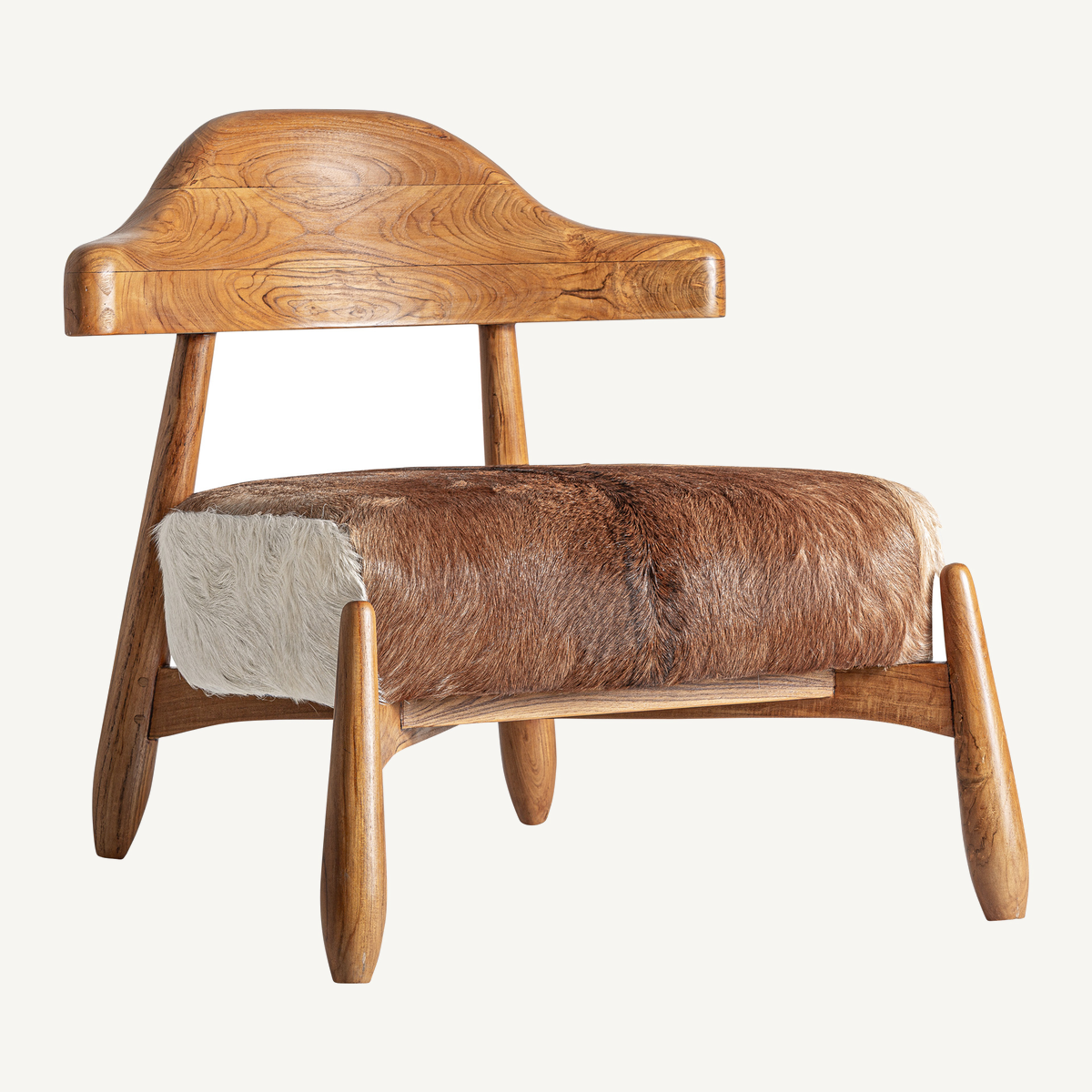 Fauteuil en bois de teck marron clair 73 cm — vue complémentaire 2