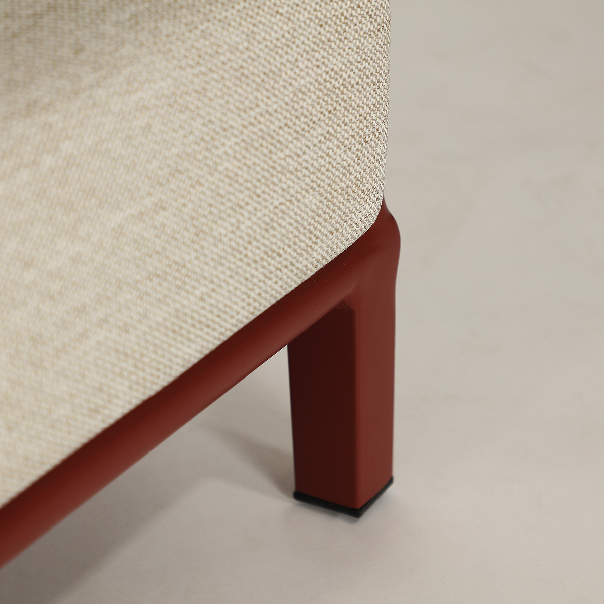 Fauteuil en tissu polyester beige et rouge 80 cm — vue complémentaire 5