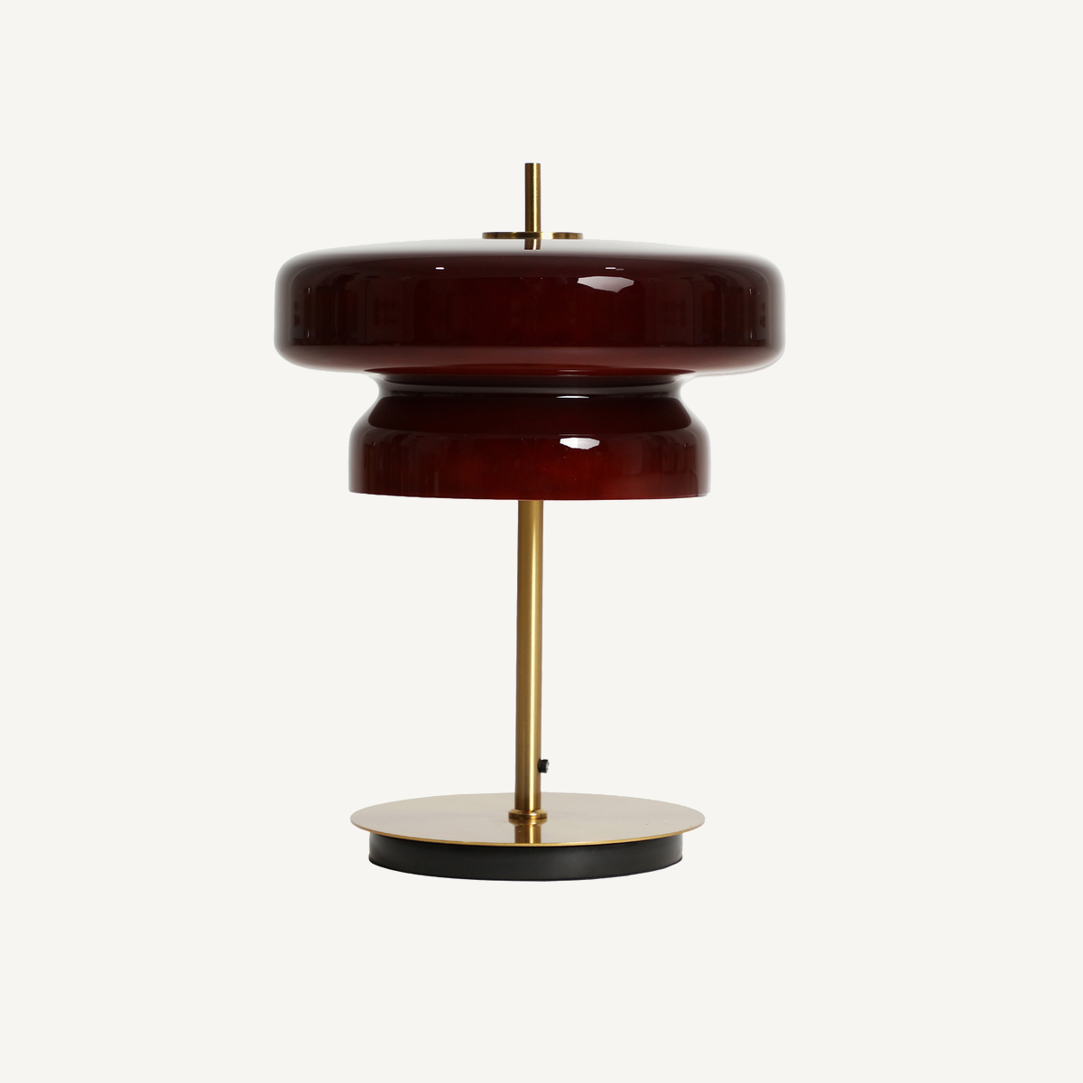 Lampe à poser en verre bordeaux 50 cm — vue principale