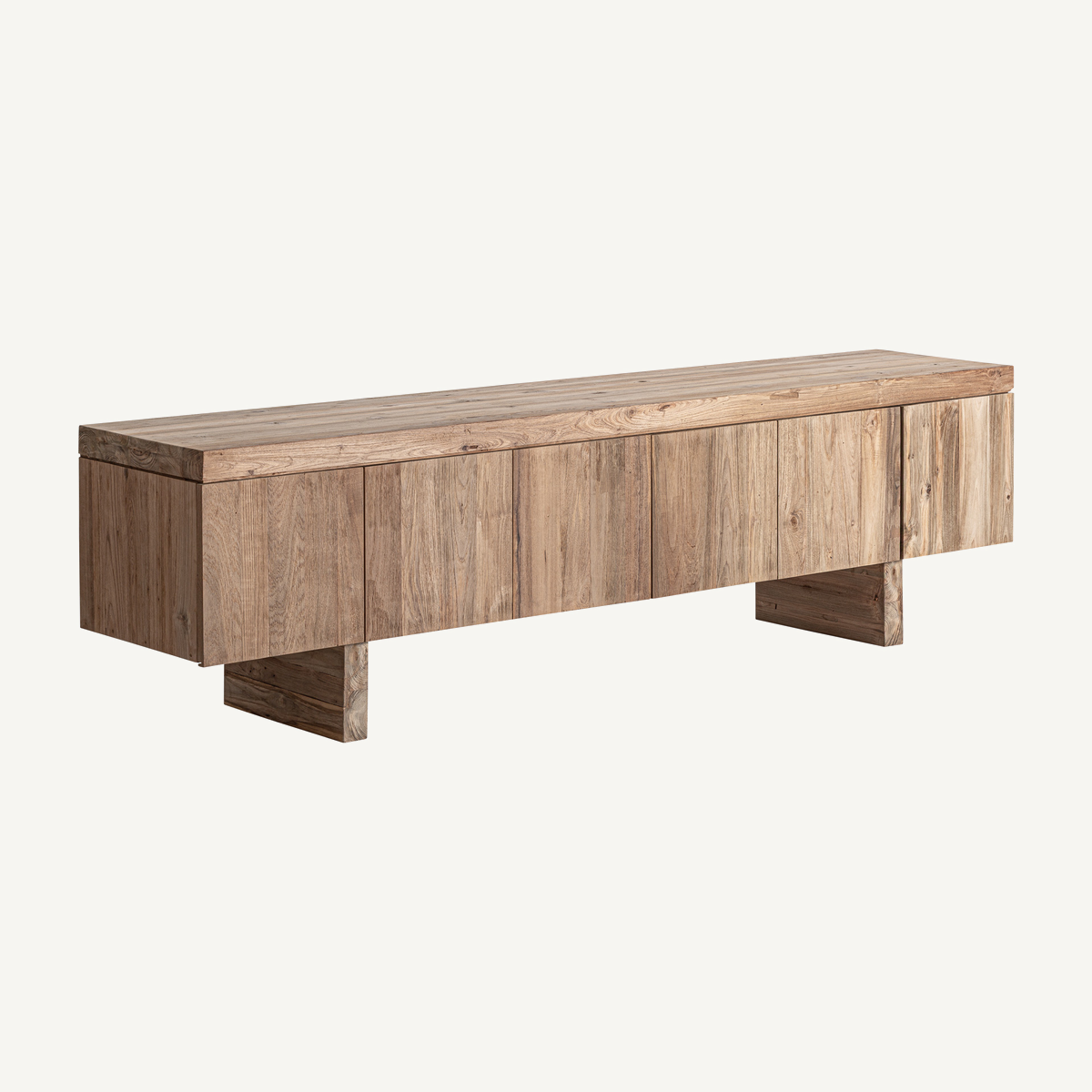 Meuble TV en bois de teck recyclé marron 220 cm — vue complémentaire 2