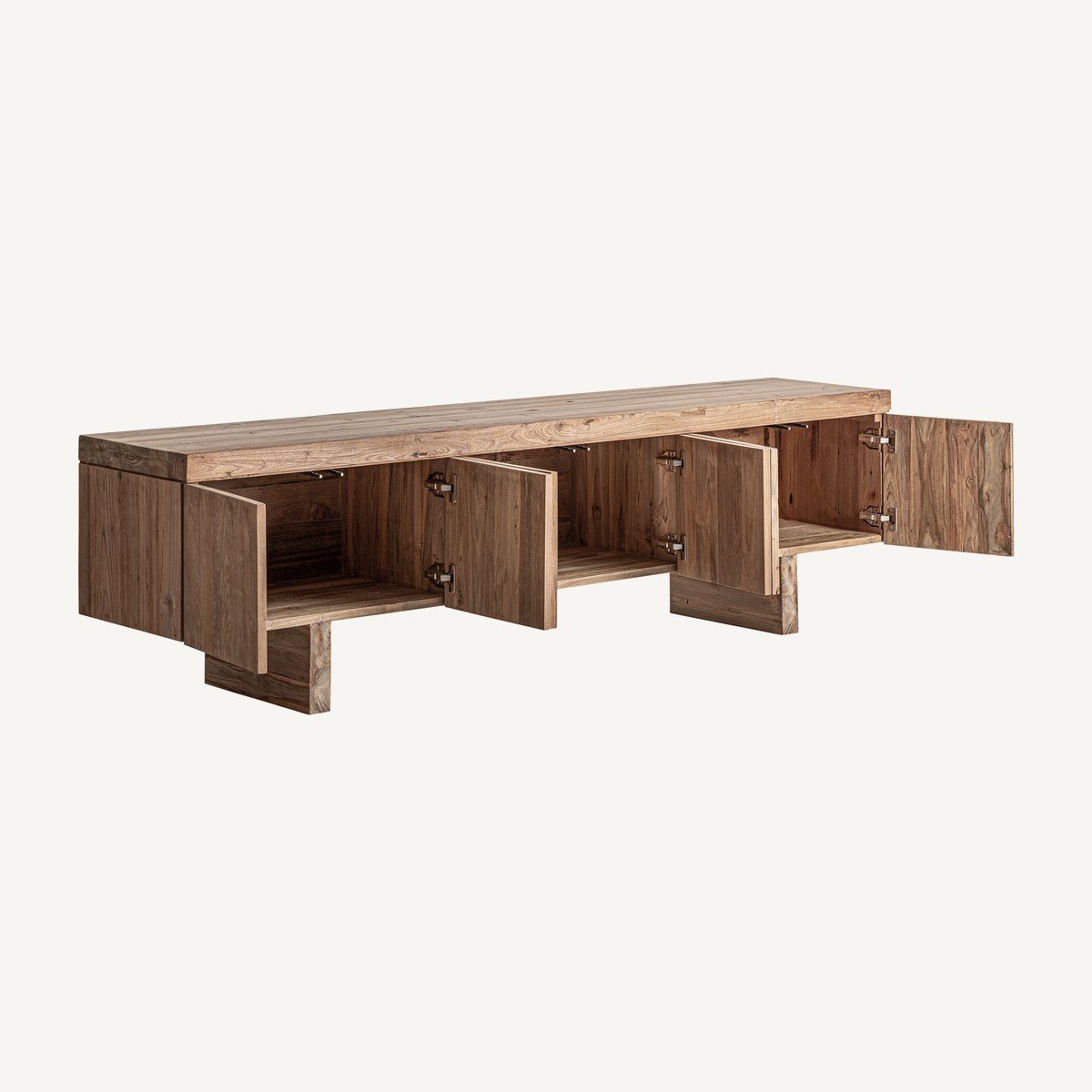 Meuble TV en bois de teck recyclé marron 220 cm — vue complémentaire 3